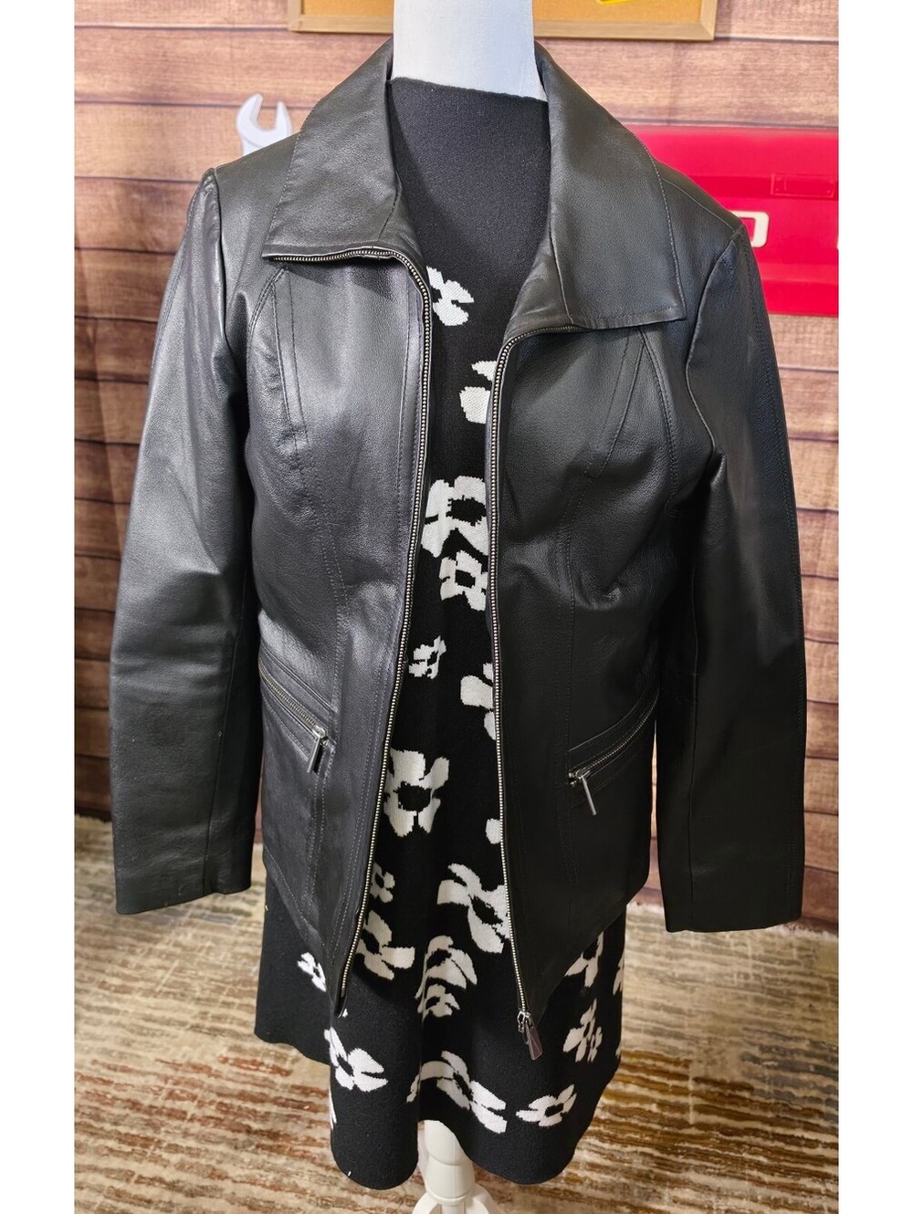 East 5th Black Genuine Leather Jacket Large